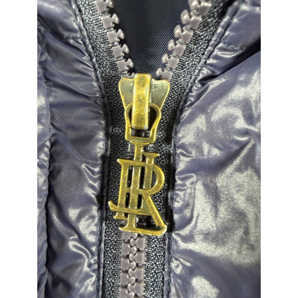 Lauren Ralph Lauren Lightweight Puffer Jacket Quilted sleeves Womens L Navy Blue - Picture 6 of 8
